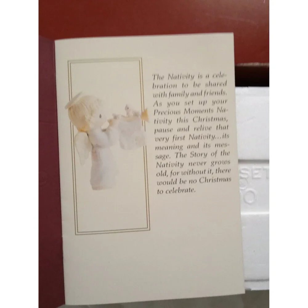 Precious Moments 9 Piece Enesco Set 104000 Come Let Us Adore  Him 1986 BisqueNew
